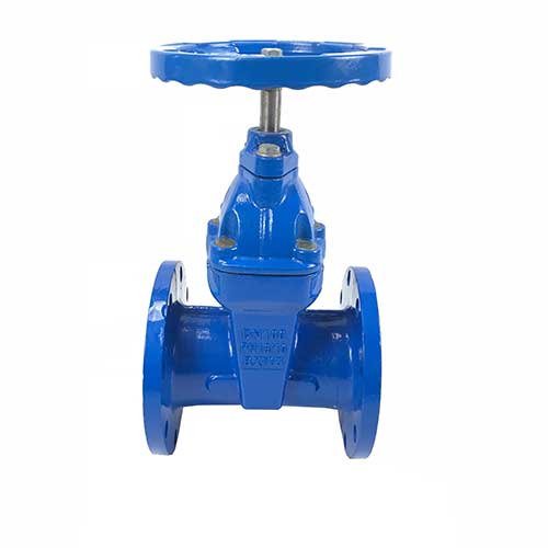 casting valve with blue paint